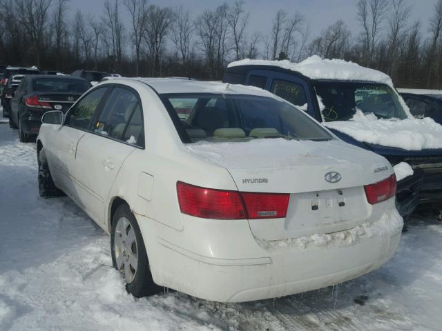 5NPET46C99H461364 - 2009 HYUNDAI SONATA GLS WHITE photo 3