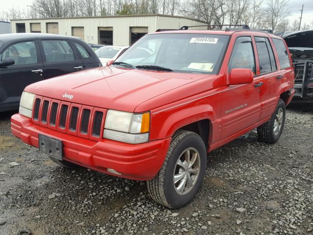 1J4GZ78YXWC101149 - 1998 JEEP GRAND CHER RED photo 2