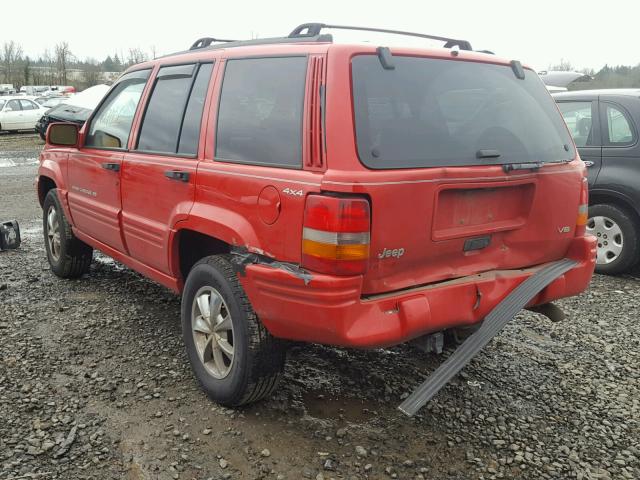 1J4GZ78YXWC101149 - 1998 JEEP GRAND CHER RED photo 3