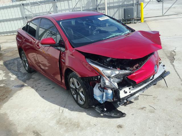 JTDKARFU6H3528530 - 2017 TOYOTA PRIUS RED photo 1