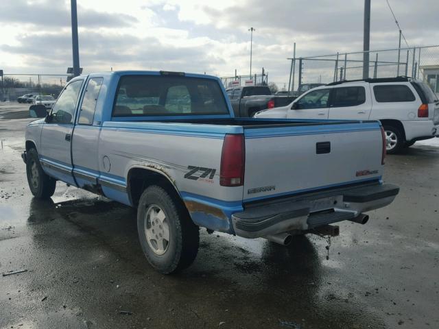 1GTEK19KXRE523861 - 1994 GMC SIERRA K15 BLUE photo 3