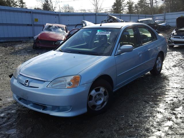 JHMES96693S007052 - 2003 HONDA CIVIC HYBR BLUE photo 2