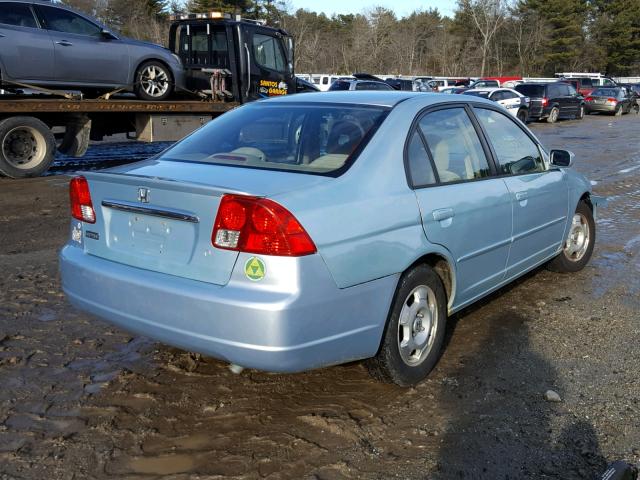 JHMES96693S007052 - 2003 HONDA CIVIC HYBR BLUE photo 4