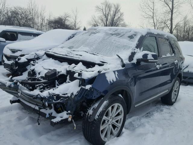 1FM5K8F88GGC91467 - 2016 FORD EXPLORER L BLUE photo 2