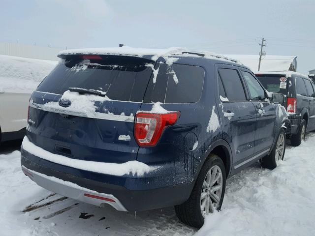 1FM5K8F88GGC91467 - 2016 FORD EXPLORER L BLUE photo 4