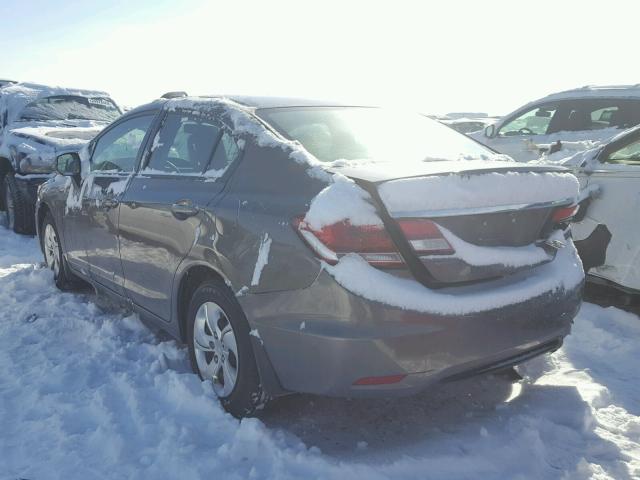 19XFB2F51DE003750 - 2013 HONDA CIVIC LX GRAY photo 3