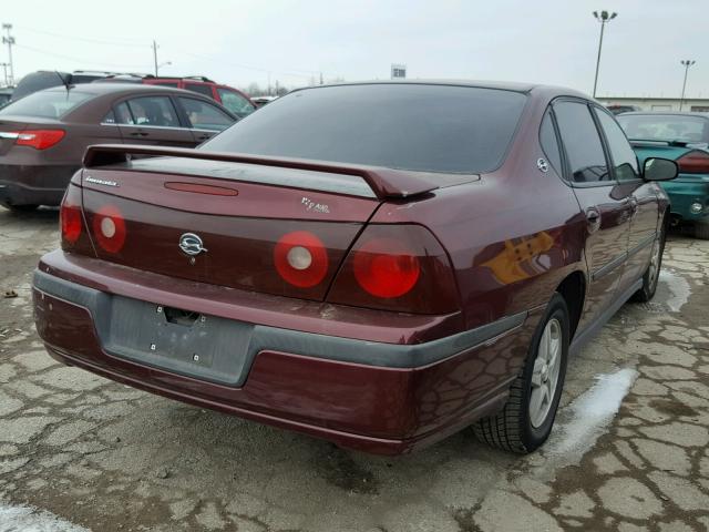 2G1WF55E019106863 - 2001 CHEVROLET IMPALA BURGUNDY photo 4