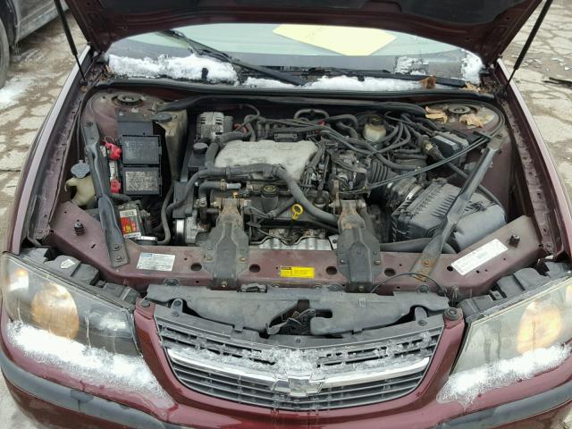 2G1WF55E019106863 - 2001 CHEVROLET IMPALA BURGUNDY photo 7