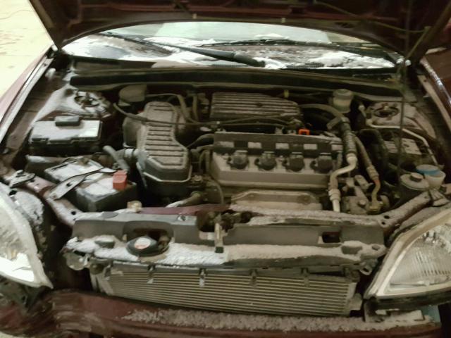 1HGES26792L030570 - 2002 HONDA CIVIC EX BURGUNDY photo 7