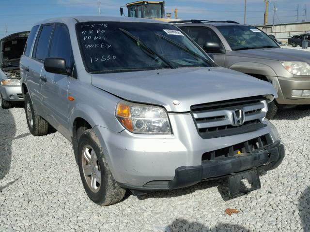 5FNYF28127B040814 - 2007 HONDA PILOT LX SILVER photo 1