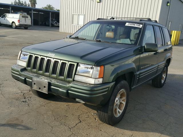 1J4GZ78Y5VC591370 - 1997 JEEP GRAND CHER GREEN photo 2