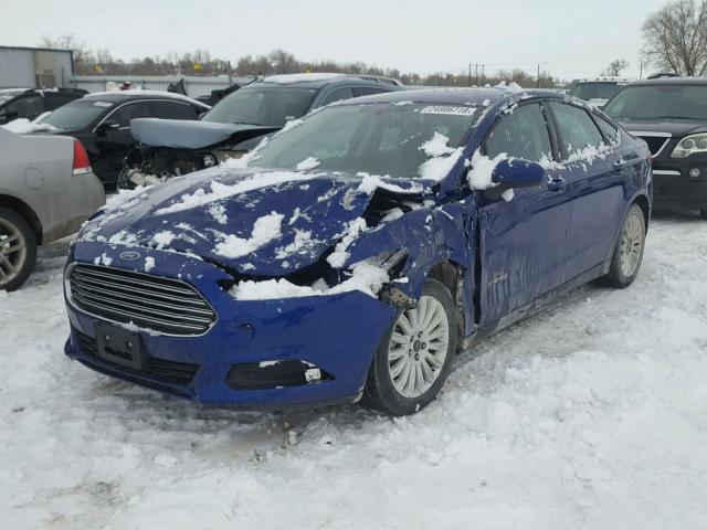 3FA6P0UU7GR149959 - 2016 FORD FUSION S H BLUE photo 2