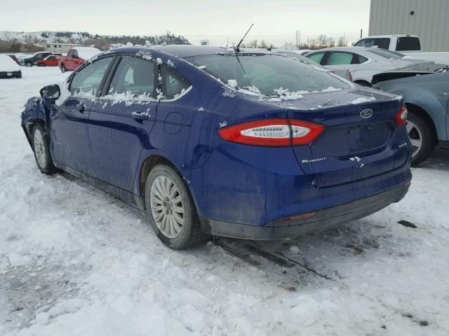 3FA6P0UU7GR149959 - 2016 FORD FUSION S H BLUE photo 3