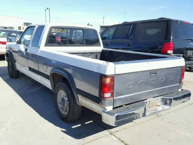 1B7FL23X0NS607811 - 1992 DODGE DAKOTA WHITE photo 3