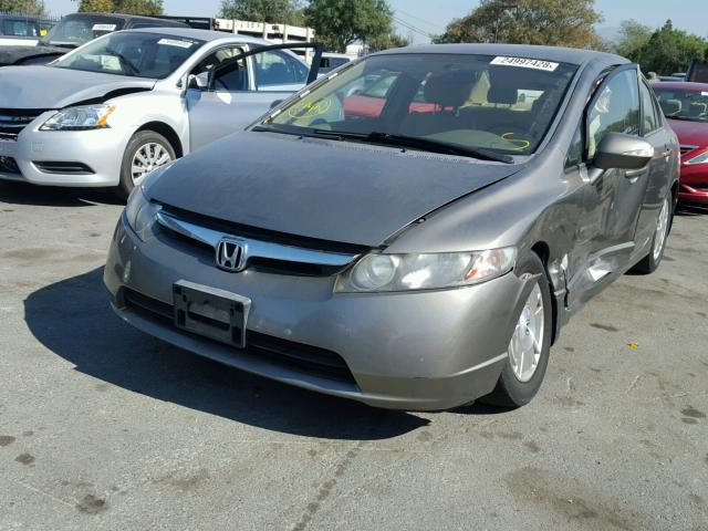 JHMFA36247S000873 - 2007 HONDA CIVIC HYBR GRAY photo 2