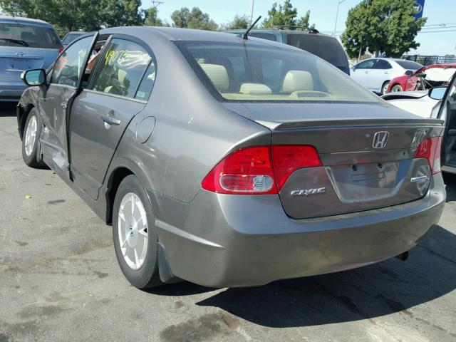 JHMFA36247S000873 - 2007 HONDA CIVIC HYBR GRAY photo 3