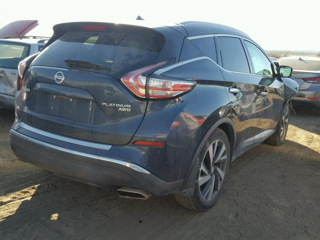 5N1AZ2MH3FN282115 - 2015 NISSAN MURANO S BLUE photo 4