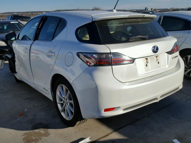 JTHKD5BH6C2106439 - 2012 LEXUS CT 200 WHITE photo 3