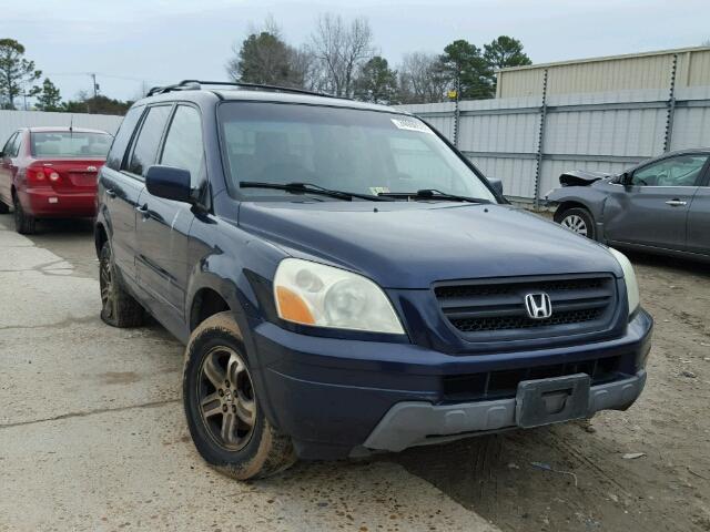 2HKYF18514H566149 - 2004 HONDA PILOT EXL BLUE photo 1