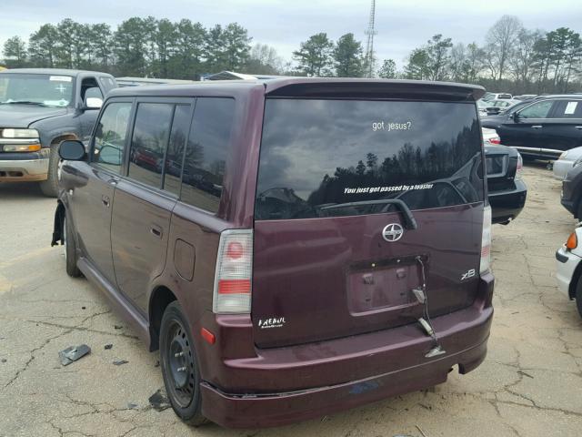 JTLKT334X54006151 - 2005 TOYOTA SCION XB MAROON photo 3