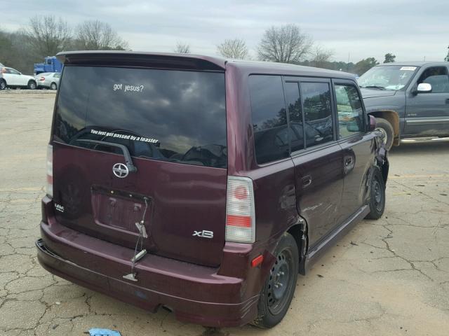 JTLKT334X54006151 - 2005 TOYOTA SCION XB MAROON photo 4