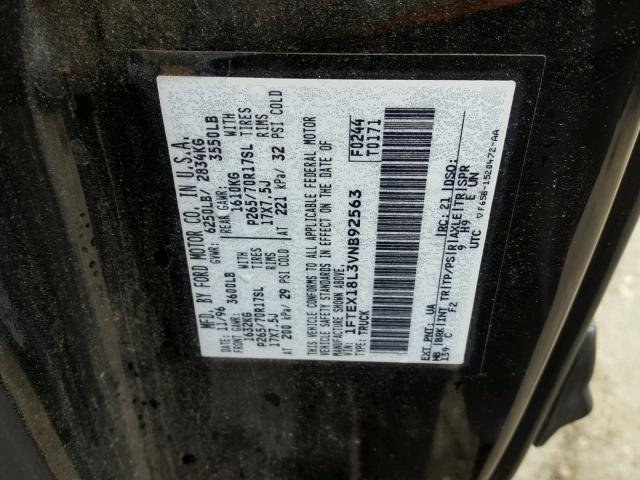 1FTEX18L3VNB92563 - 1997 FORD F150 BLACK photo 10