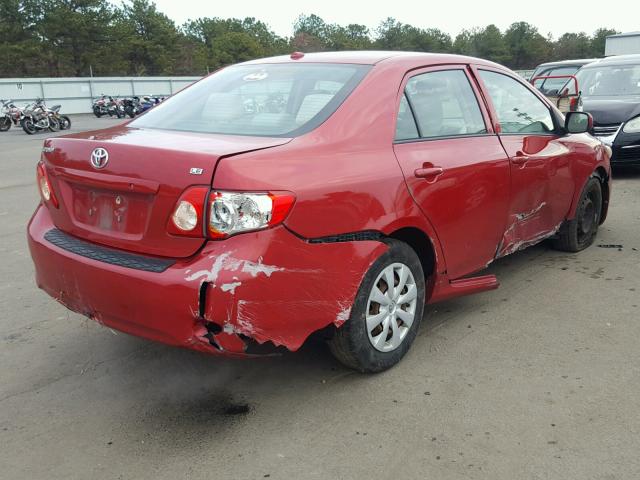 1NXBU40E79Z126700 - 2009 TOYOTA COROLLA BA RED photo 4