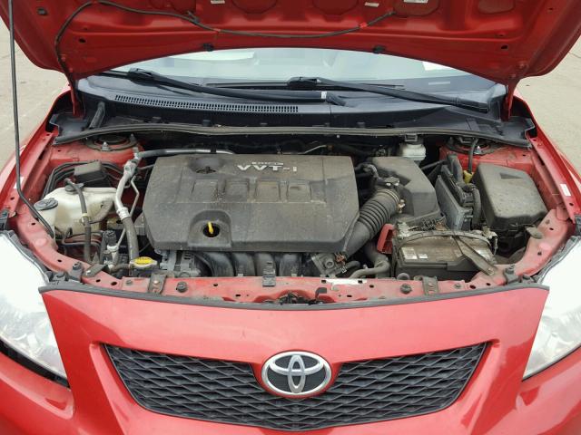 1NXBU40E79Z126700 - 2009 TOYOTA COROLLA BA RED photo 7