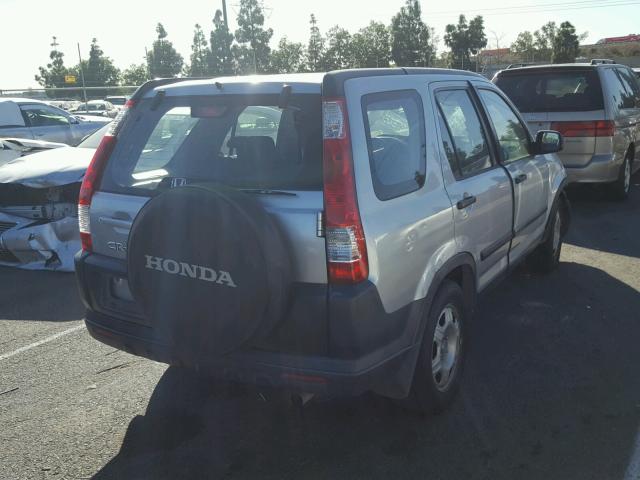 JHLRD68576C006080 - 2006 HONDA CR-V LX SILVER photo 4