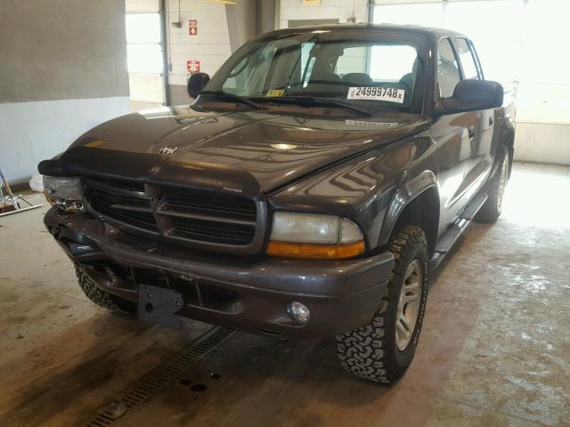 1D7HG38N23S164090 - 2003 DODGE DAKOTA QUA GRAY photo 2