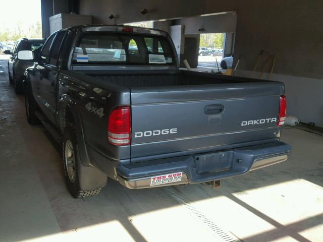 1D7HG38N23S164090 - 2003 DODGE DAKOTA QUA GRAY photo 3