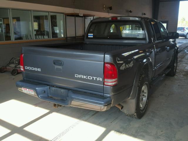 1D7HG38N23S164090 - 2003 DODGE DAKOTA QUA GRAY photo 4