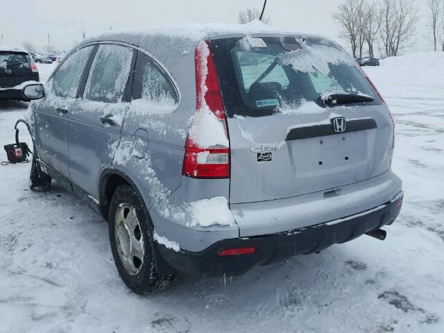 5J6RE38338L801017 - 2008 HONDA CR-V LX SILVER photo 3