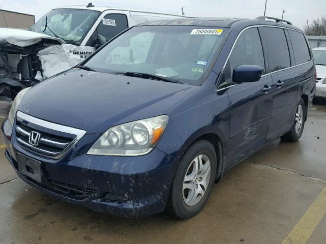 5FNRL38727B024460 - 2007 HONDA ODYSSEY EX BLUE photo 2