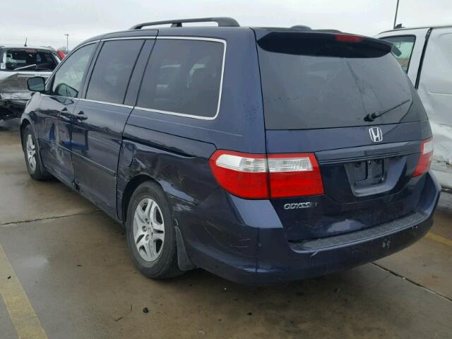 5FNRL38727B024460 - 2007 HONDA ODYSSEY EX BLUE photo 3