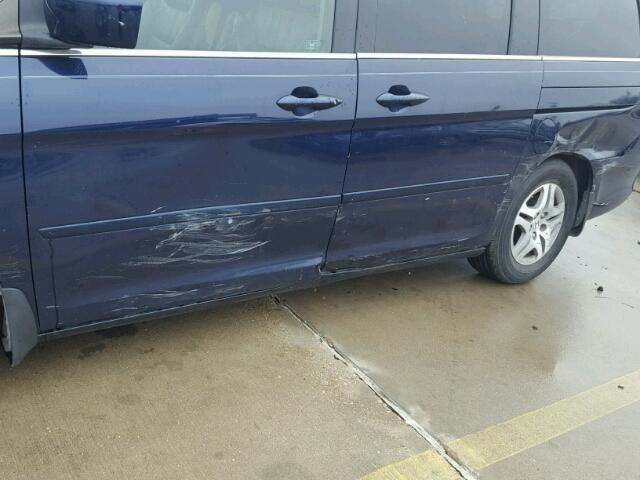 5FNRL38727B024460 - 2007 HONDA ODYSSEY EX BLUE photo 9