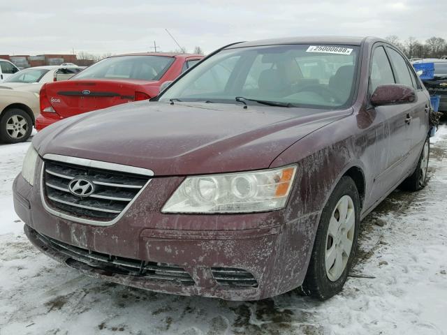 5NPET46C39H445838 - 2009 HYUNDAI SONATA GLS BURGUNDY photo 2