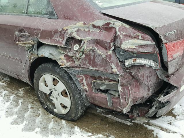 5NPET46C39H445838 - 2009 HYUNDAI SONATA GLS BURGUNDY photo 9