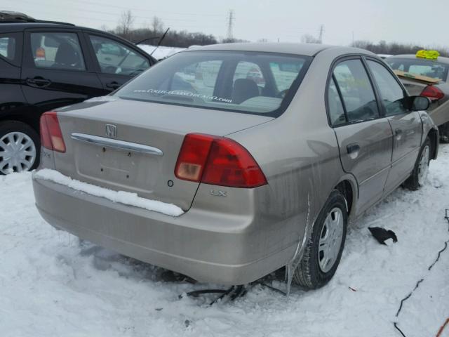 2HGES16581H590150 - 2001 HONDA CIVIC LX TAN photo 4