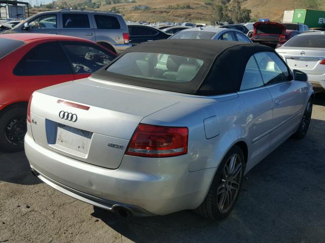 WAUAF48H59K009750 - 2009 AUDI A4 2.0T CA SILVER photo 4