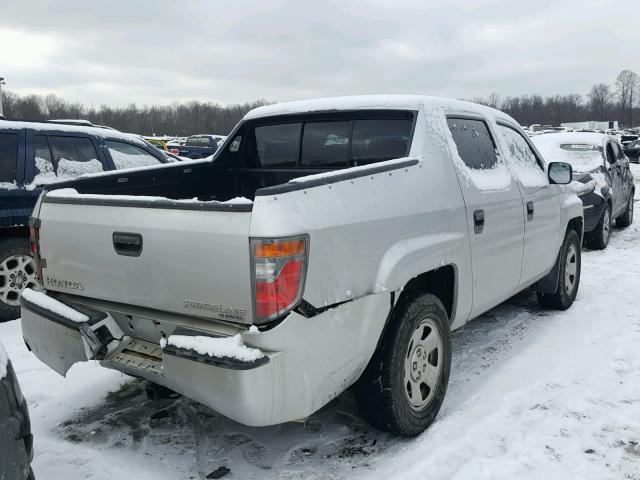 2HJYK162X6H574617 - 2006 HONDA RIDGELINE SILVER photo 4