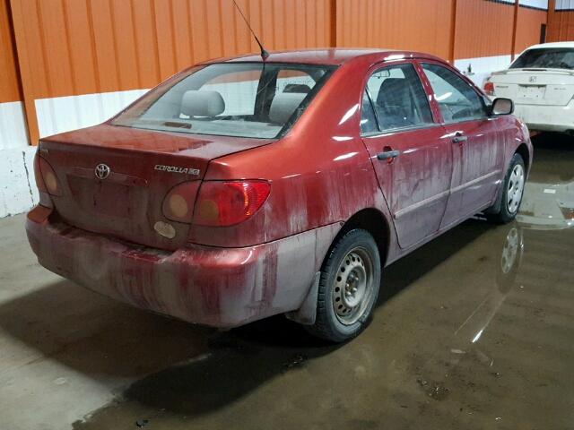 2T1BR32E74C810486 - 2004 TOYOTA COROLLA CE RED photo 4