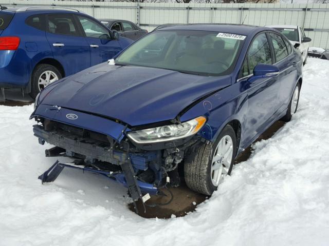 3FA6P0H78DR190049 - 2013 FORD FUSION SE BLUE photo 2