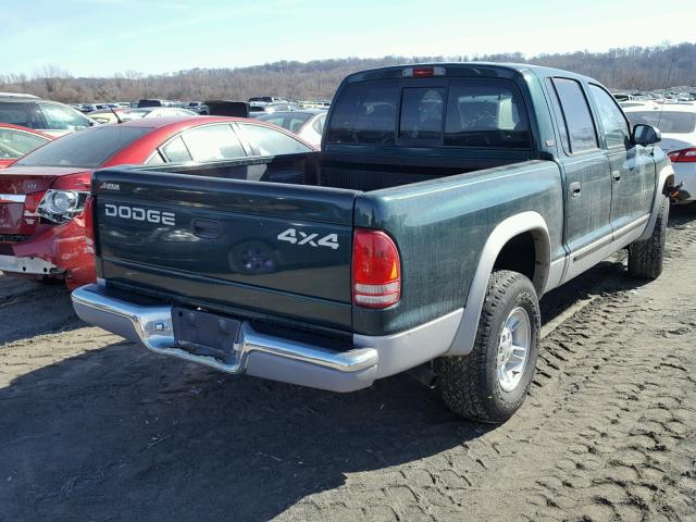 1B7GG2AN2YS760446 - 2000 DODGE DAKOTA QUA GREEN photo 4