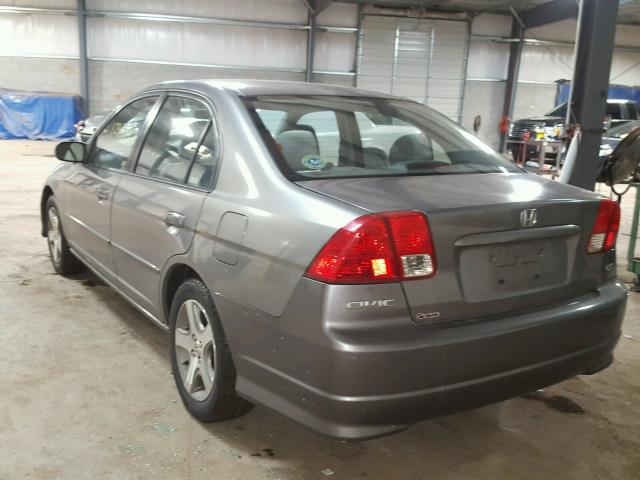 2HGES26784H556351 - 2004 HONDA CIVIC EX GRAY photo 3