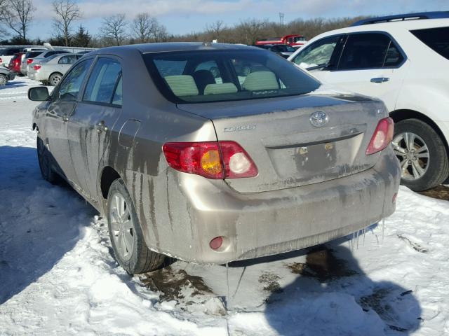 1NXBU40E29Z023197 - 2009 TOYOTA COROLLA BA BEIGE photo 3