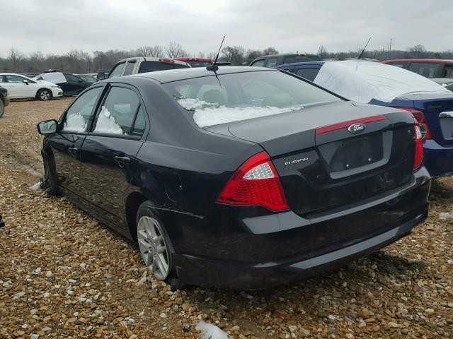 3FAHP0GA5AR320323 - 2010 FORD FUSION S BLACK photo 3