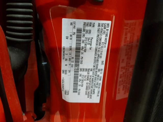 1FADP3F22EL149254 - 2014 FORD FOCUS SE RED photo 10