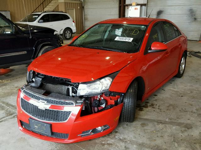 1G1PF5SC7C7396403 - 2012 CHEVROLET CRUZE LT RED photo 2