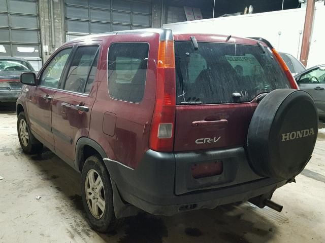 JHLRD78863C016398 - 2003 HONDA CR-V EX RED photo 3